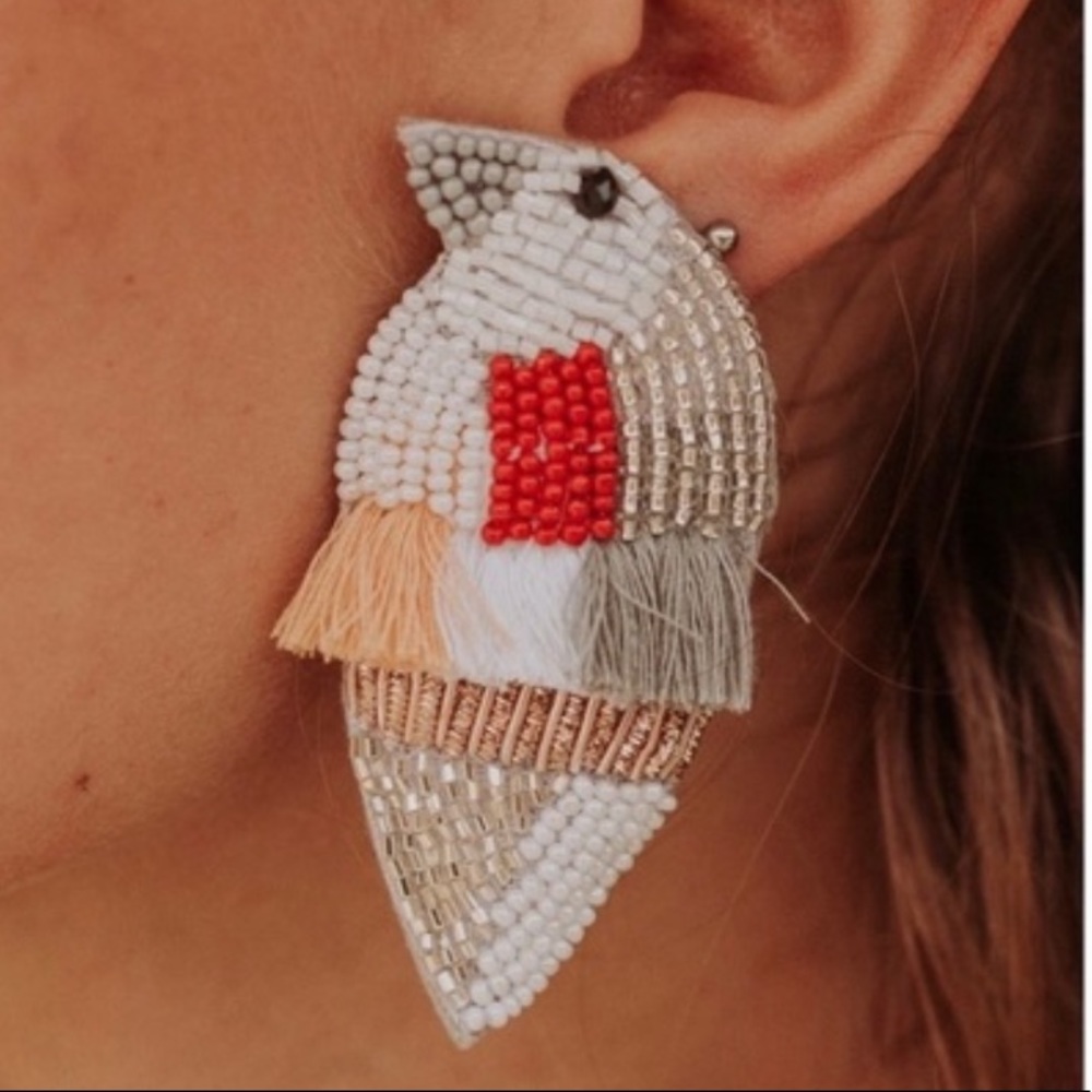 Beaded Rio Bird Earrings